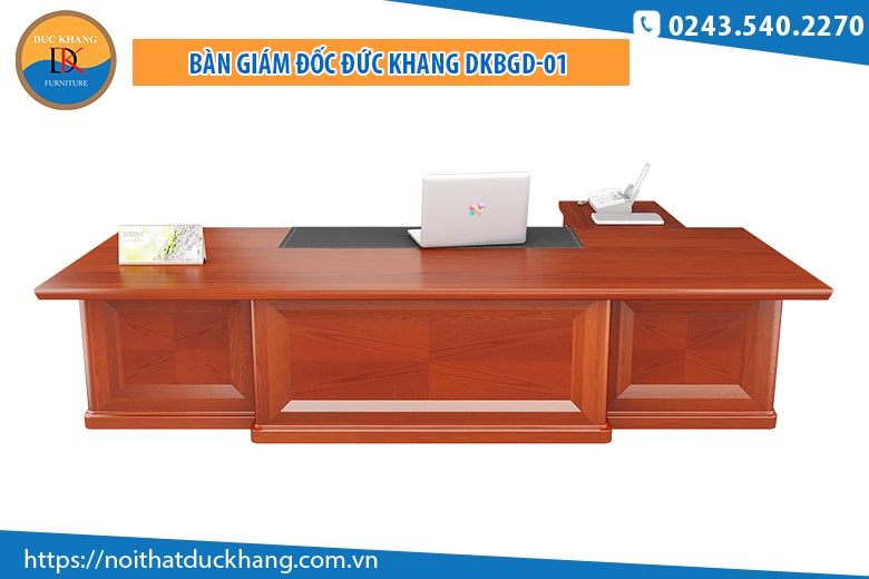 DKBGD01- Bàn giám đốc DKF gỗ Veneer