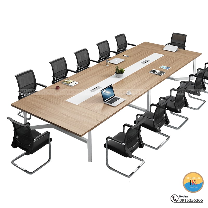 DKBHHD05 | Bàn họp chân sắt DKF 10-12 chỗ ngồi 2m4 x 1m2