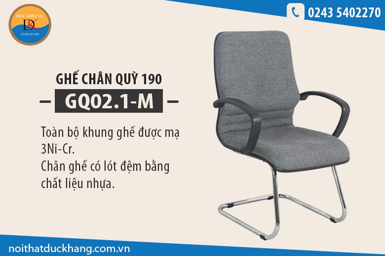 Ghế chân quỳ 190 GQ02.1-M chân mạ giá hơn 900k