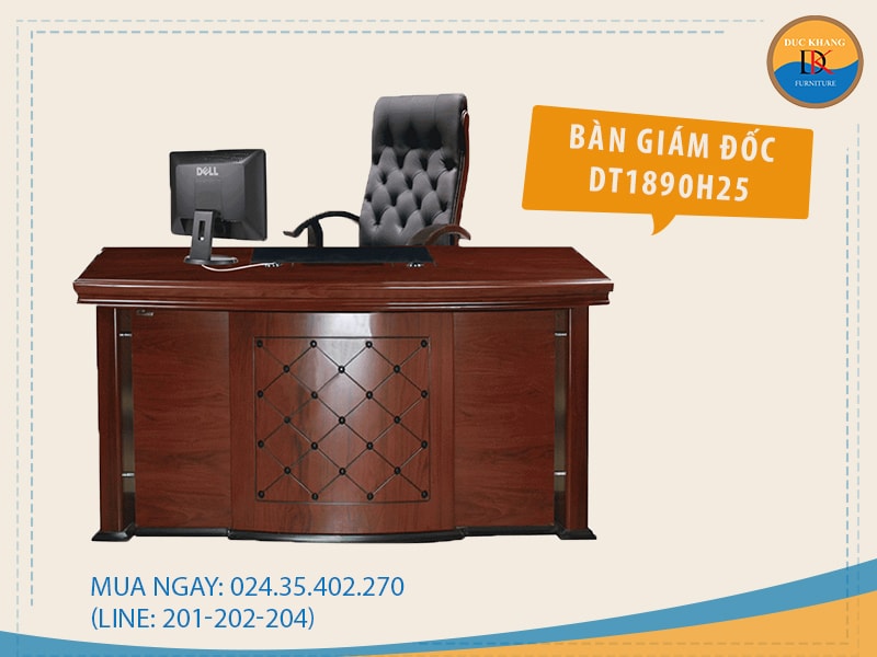 Bàn giám đốc Hòa Phát DT1890H25 tiện nghi