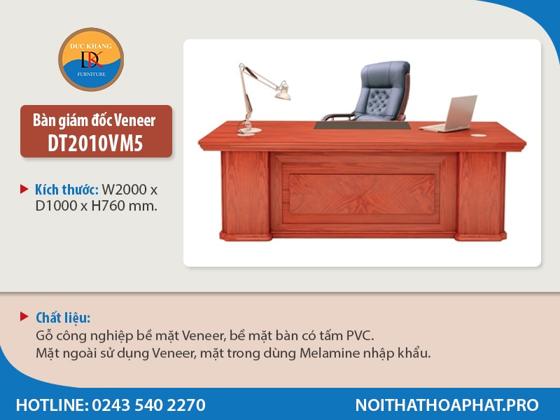 Bàn giám đốc Veneer DT2010VM5