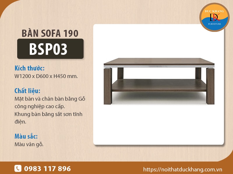 Bàn sofa 190 BSP03