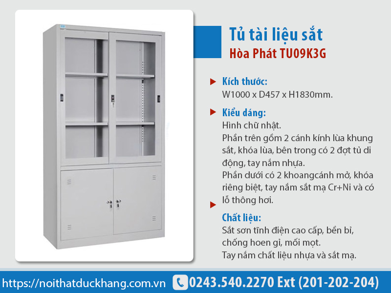 Tủ tài liệu Hòa Phát TU09K3G