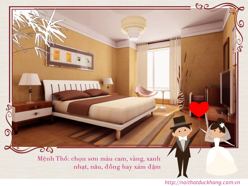 Màu sắc phòng cưới theo phong thủy tốt cho người mệnh Thổ Màu sắc phòng cưới theo phong thủy tốt cho người mệnh Thổ