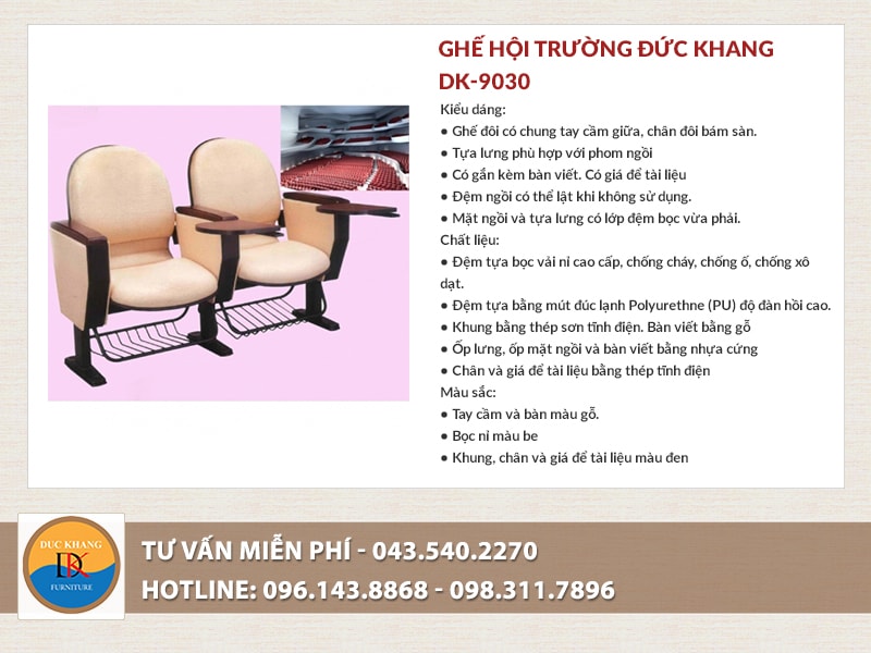 Ghế hội trường Đức Khang DK-9030