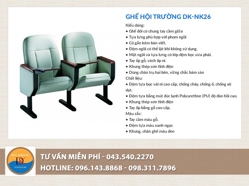 Ghế hội trường DK NK26