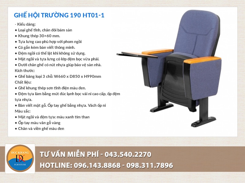 Ghế hội trường 190 HT01-1