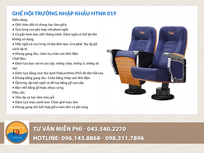 Ghế hội trường nhập khẩu HTNK 019