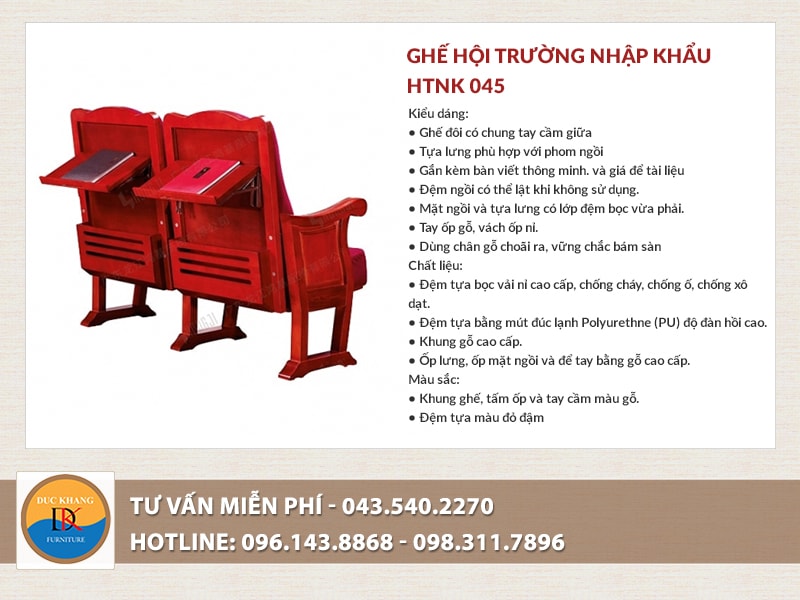 Ghế hội trường nhập khẩu HTNK 045