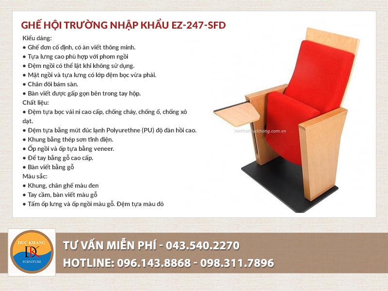 Ghế hội trường nhập khẩu EZ-247-SFD