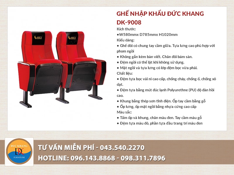 Ghế hội trường nhập khẩu DK-9008