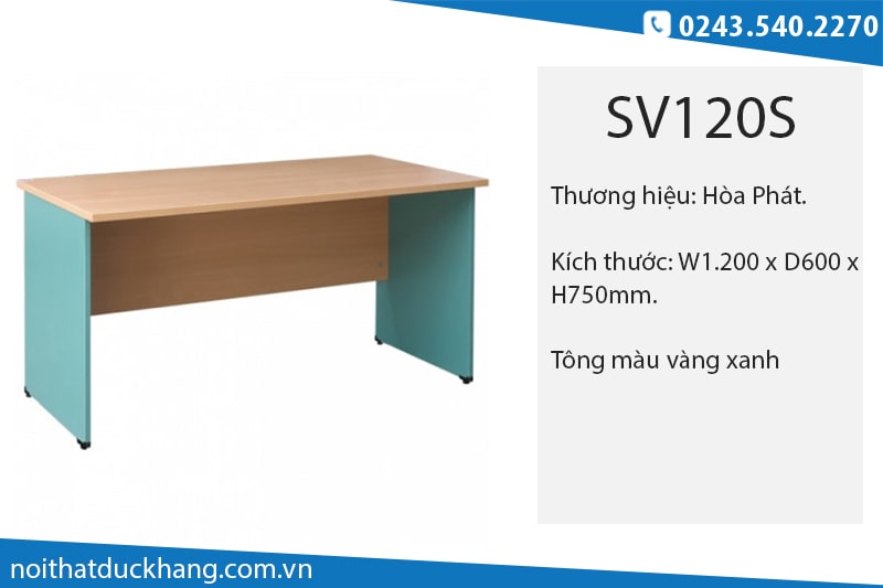 Bàn làm việc vàng xanh Hòa Phát SV120S