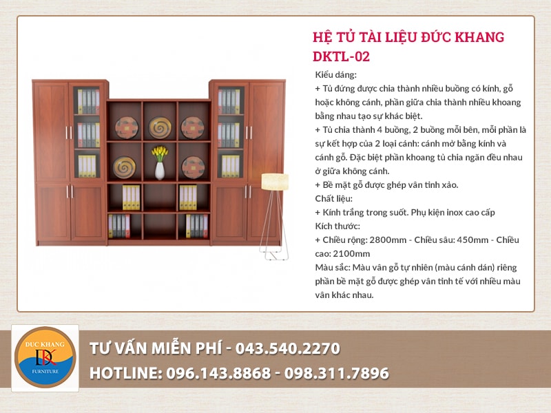Hệ tủ của Đức Khang là gợi ý phù hợp cho không gian nội thất phòng giám đốc mệnh Mộc