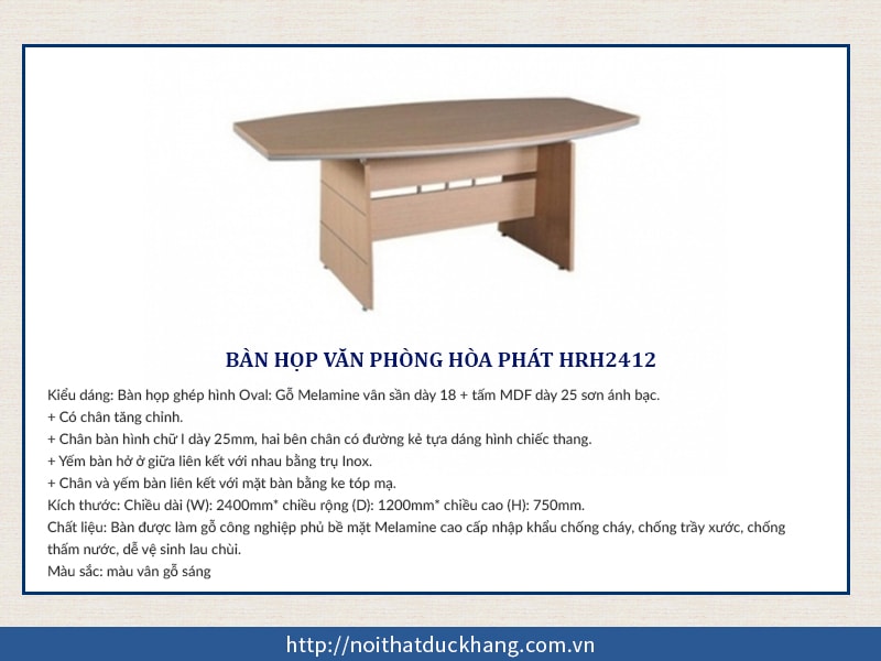 Bàn họp oval này kích thước vừa phải nhưng có thể dành cho 8-10 người ngồi