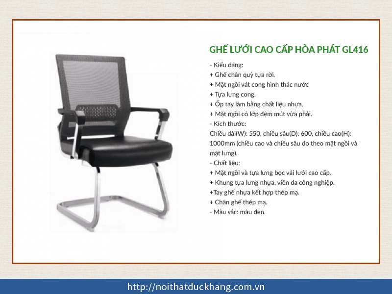 Ghế lưới cao cấp Hòa Phát GL416 dễ kết họp với mọi kiểu dáng bàn họp văn phòng