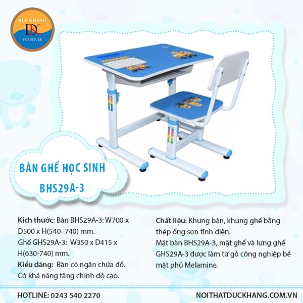 Bàn học BHS29A-3 Hòa Phát