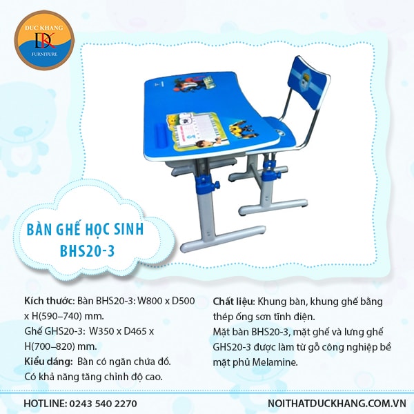 Bàn học BHS20-3 Hòa Phát