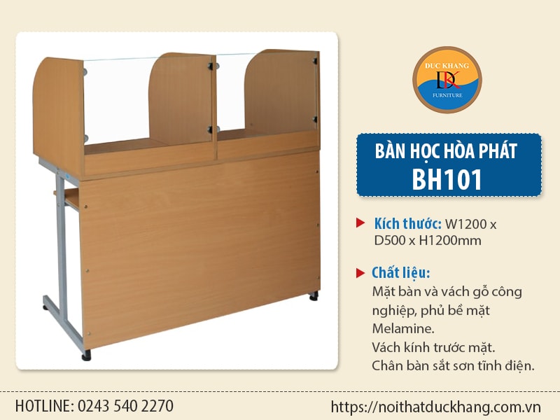 Bàn học thư viện BH101 Hòa Phát