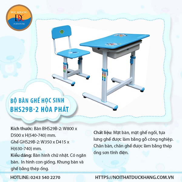 Bộ bàn ghế học sinh BHS29B-2