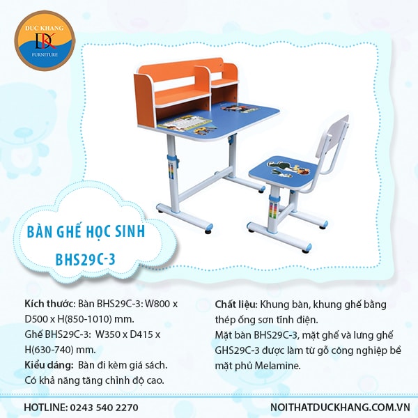 Bàn học BHS29C-3 Hòa Phát