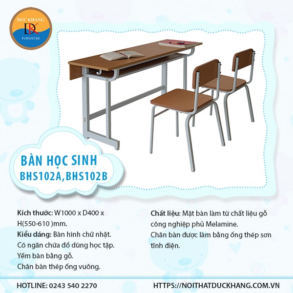 Bàn học sinh BHS102A, BHS102B