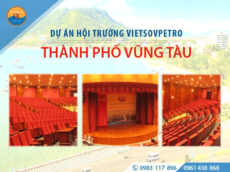 Thiết kế nội thất hội trường Vietsovpetro – Vũng Tàu