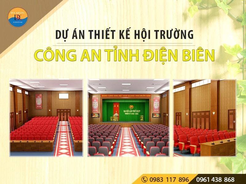 Thiết kế nội thất hội trường Công an tỉnh Điện Biên