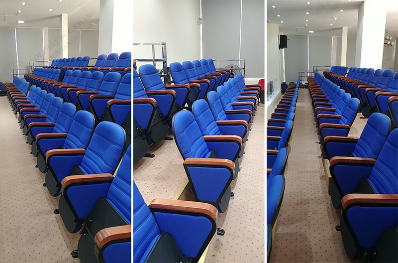 Mẫu ghế hội trường kèm bàn viết GHT100 được triển khai dự án thực tế bởi Đức Khang