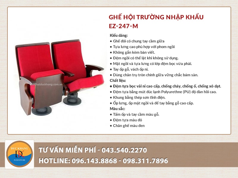 Ghế hội trường nhập khẩu EZ-247-M