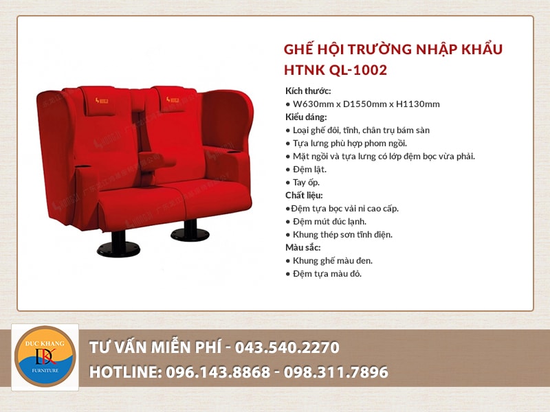 Ghế hội trường nhập khẩu HTNK QL-1002