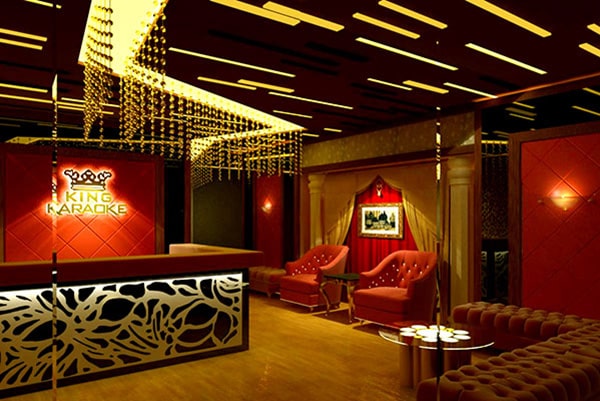 Thiết kế quầy lễ tân quán Karaoke theo phong cách luxury sang trọng 3