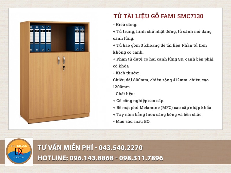 Tủ tài liệu gỗ SMC7130