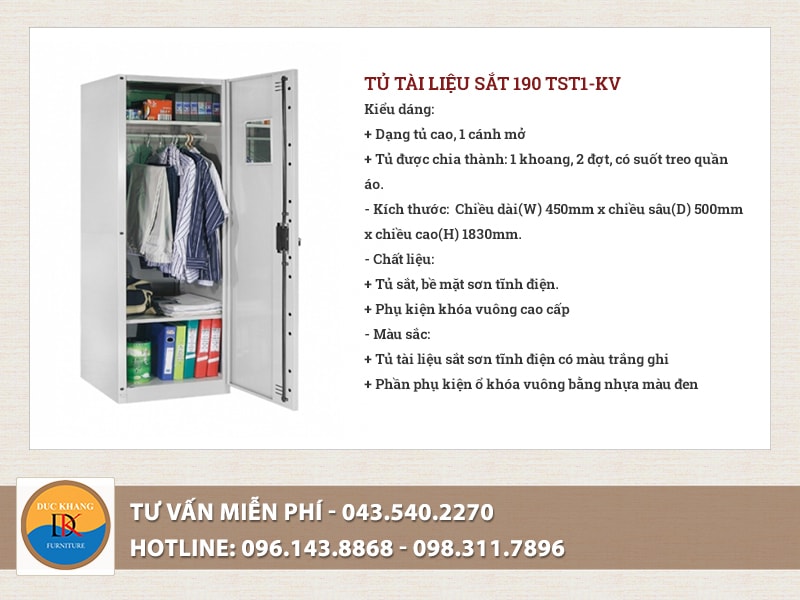 Tủ tài liệu sắt 190 TST1-KV