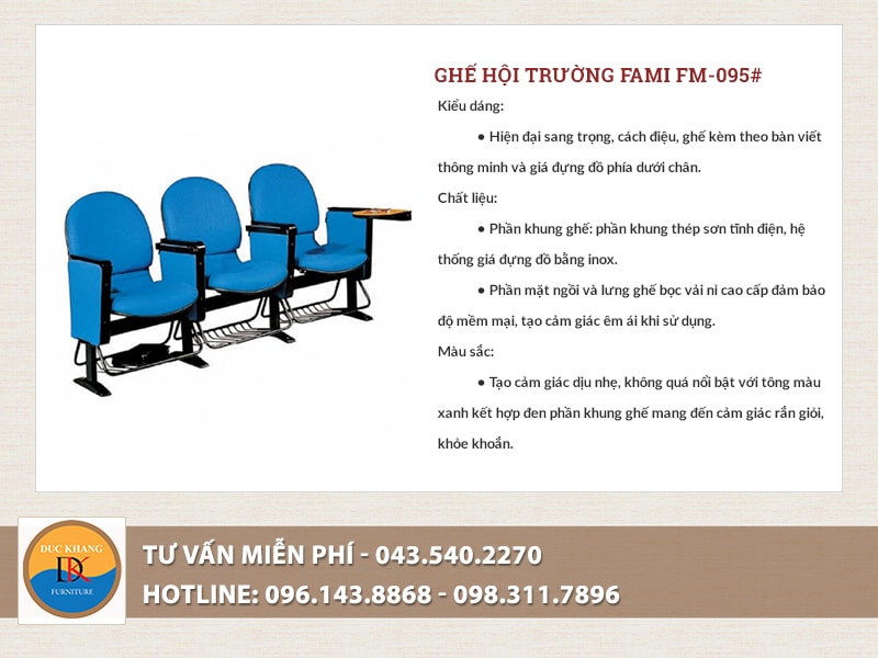 Những model ghế hội trường Fami thường dùng cho hội trường đa năng