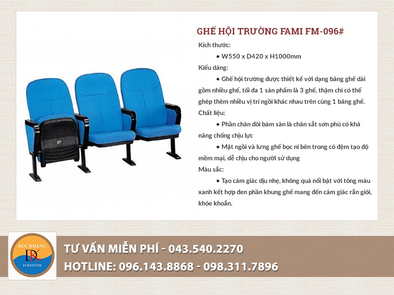 Những model ghế hội trường Fami thường dùng cho hội trường đa năng