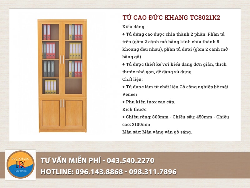 Tủ giám đốc Đức Khang TC8021K2