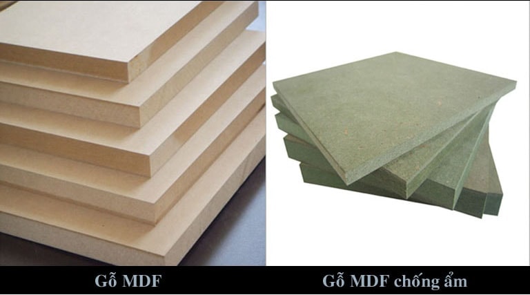 Phân biệt gỗ MDF và MDF cốt xanh chống ẩm