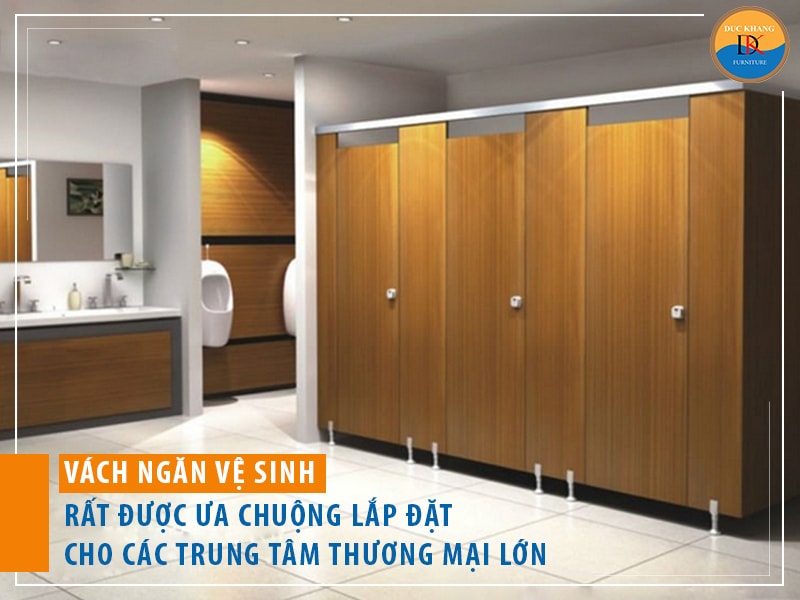 Một số mẫu vách ngăn vệ sinh rất được ưa chuộng lắp đặt cho các trung tâm thương mại lớn