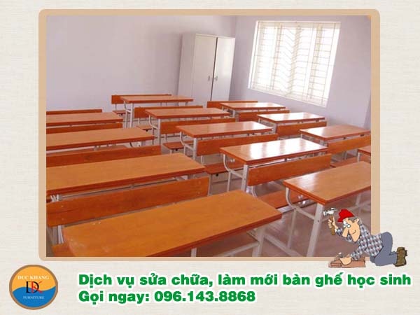 Dịch vụ sửa chữa làm mới nội thất trường học: bàn, ghế học sinh