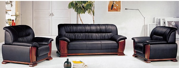 Sofa da kết hợp gỗ