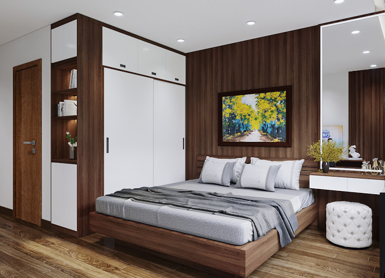 Thiết kế nội thất phòng ngủ chung cư Ngoại Giao Đoàn Thiết kế nội thất phòng ngủ chung cư Ngoại Giao Đoàn