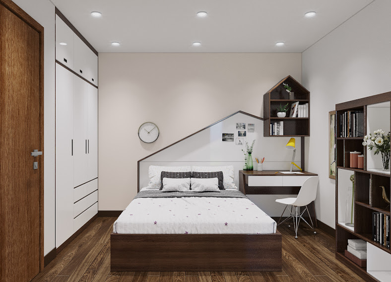 Thiết kế nội thất phòng ngủ chung cư Ngoại Giao Đoàn Thiết kế nội thất phòng ngủ chung cư Ngoại Giao Đoàn
