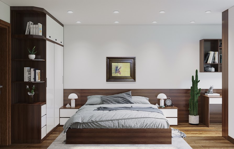 Thiết kế nội thất phòng ngủ chung cư Ngoại Giao Đoàn Thiết kế nội thất phòng ngủ chung cư Ngoại Giao Đoàn