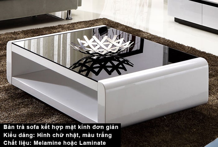 Mẫu sofa mặt kính màu đen, thiết kế đơn giản