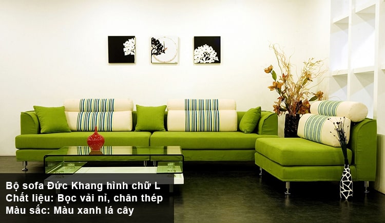 Ghế Sofa chữ L màu xanh lá cây tuổi Canh Thân 1980