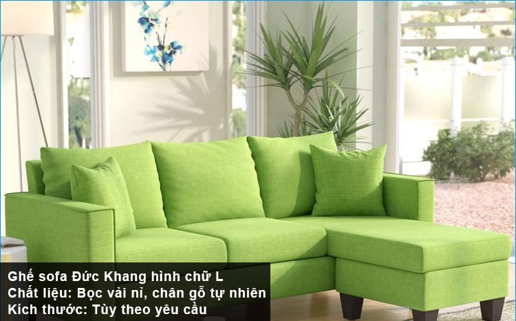 Ghế Sofa góc màu xanh lá cây  hợp tuổi Canh Thân 1980