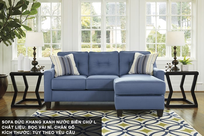 Mẫu sofa màu xanh nước biển hợp phong thủy tuổi Nhâm Tuất 1982