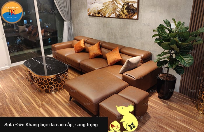 Sofa nâu da cao cấp, sang trọng tuổi Giáp Tý 1984 Sofa nâu da cao cấp, sang trọng tuổi Giáp Tý 1984