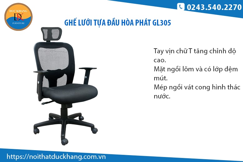 Mẫu ghế lưới cao cấp Hòa Phát GL324