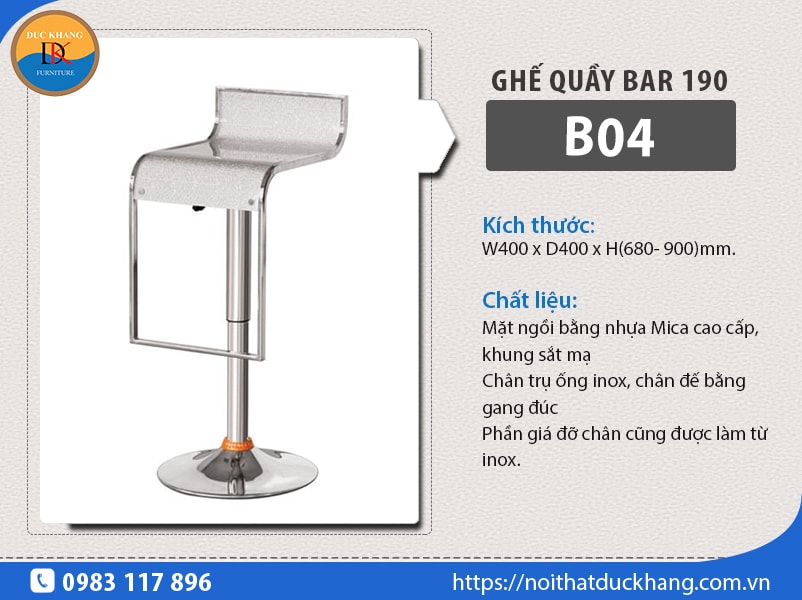 Ghế quầy bar 190 B04